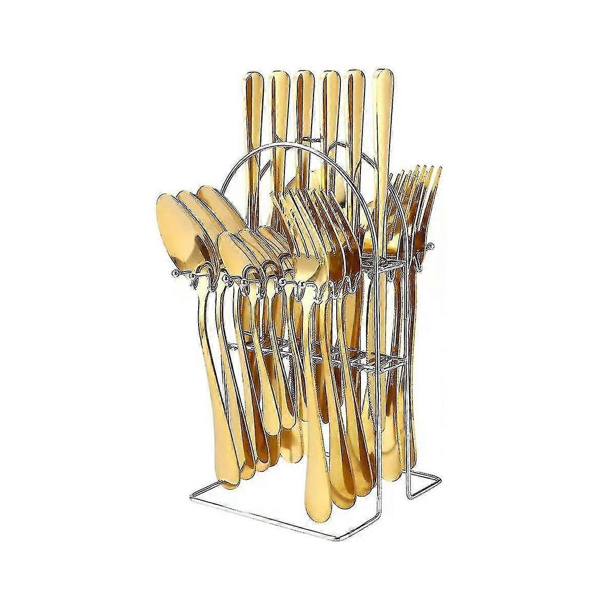 Silverware Set 24 Piece Silverware Cutlery Set With Stnclude Fork Spoon,hanging Les