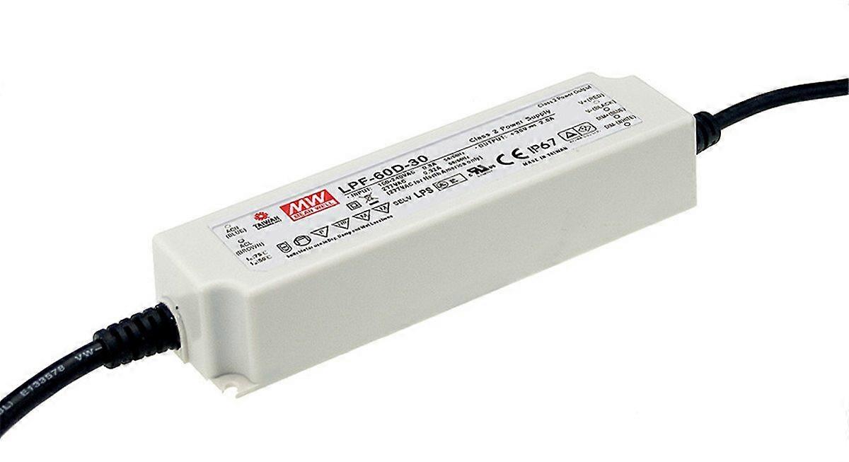 MW Mean Well LPF-60D-20 20V 3A 60W Single Output LED Switching Power Supply with PFC
