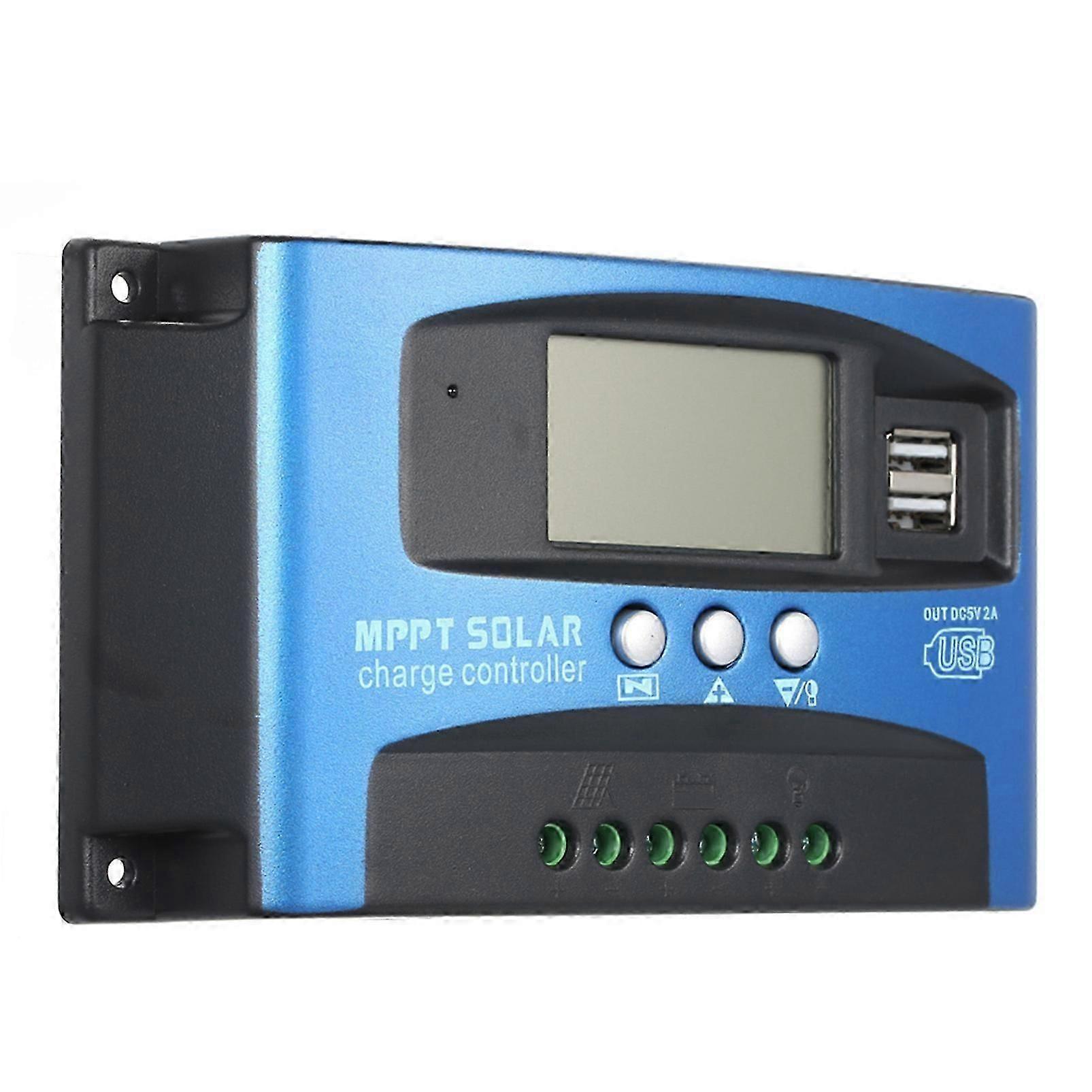 100A MPPT Solar Charge Controller Dual USB LCD Display Auto Solar Cell Panel Charger Regulator