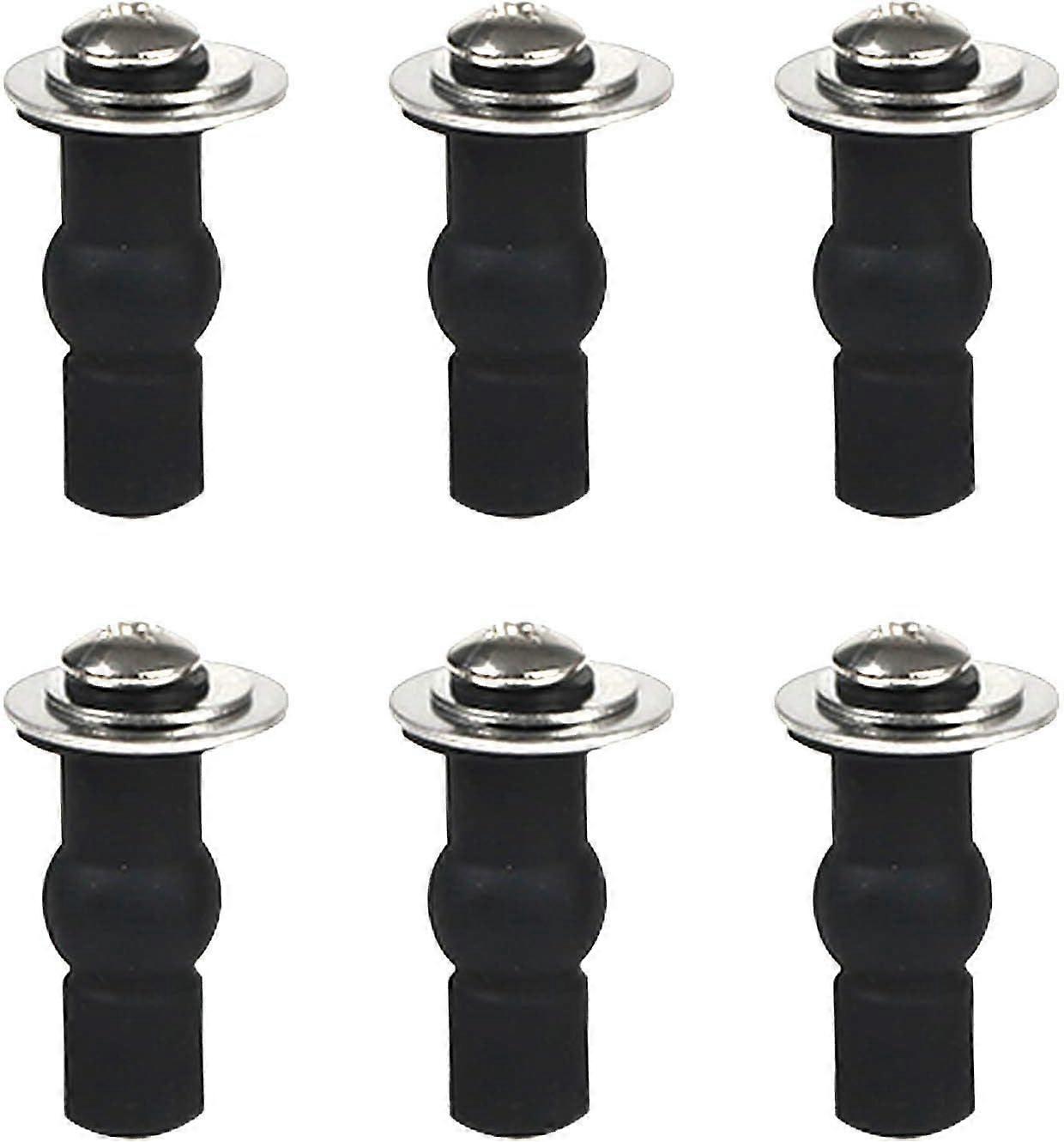 6 Pack Universal Toilet Seat Hinges Screw, Toilet Seat hinges blind hole fixings Expanding Rubber Top Fix Nuts Screws For Top Mounting Toilet Seat Hin