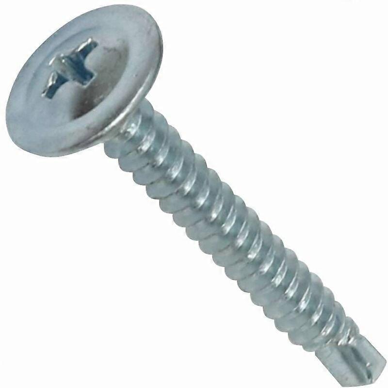 Fingängad plåtskruv, självborrande Tek-skruv för högt utdragsmotstånd, galvaniserade metalltakskruvar med pulverlackeringsskydd