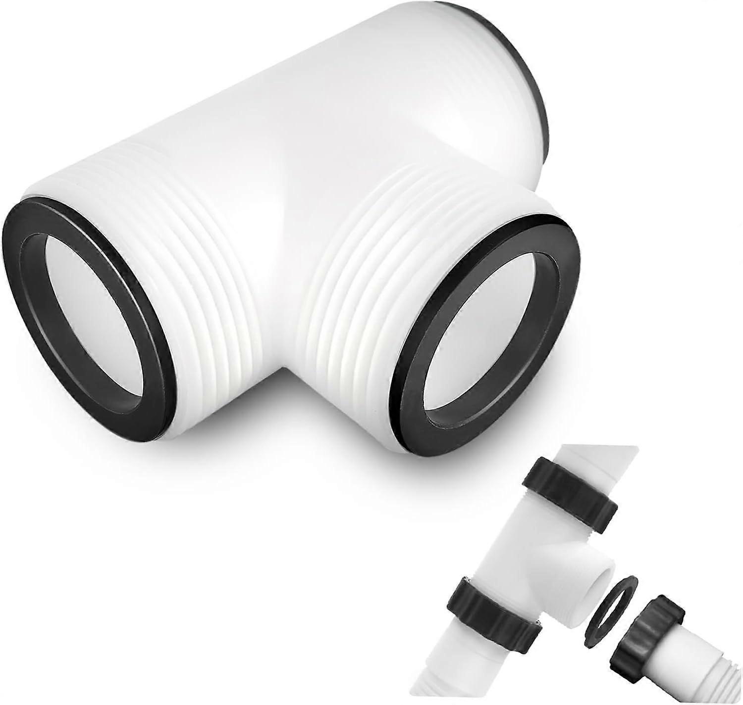 High quality brand new 1.5" to 1.5" Pool Hose T Splitter Connector with 3 Gaskets - White