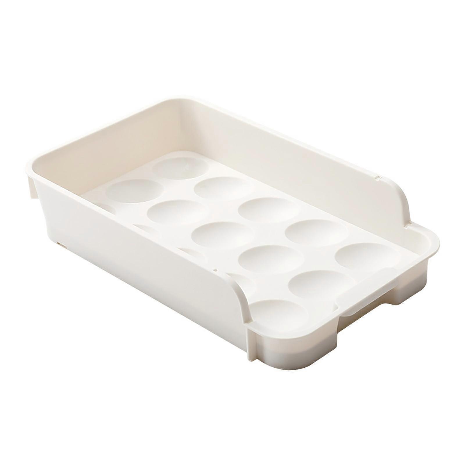 Large Capacity Eggs For Refrigerator Stackable grid Eggs Fresh Storage Box For Fridge Eggs Storage Container Organizer Bin White Plastic Storage TT