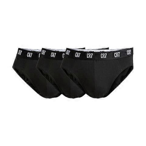 Cr7 Confezione da 3 slip moda da uomo in cotone - Tutto nero