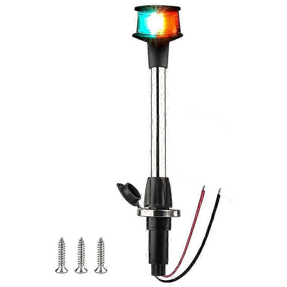 Yay Işığı LED Tekne Navigasyon Işıkları Kırmızı ve Yeşil İki Renkli Işık Direği Çıkarılabilir Fiş Tabanı 12 İnç x