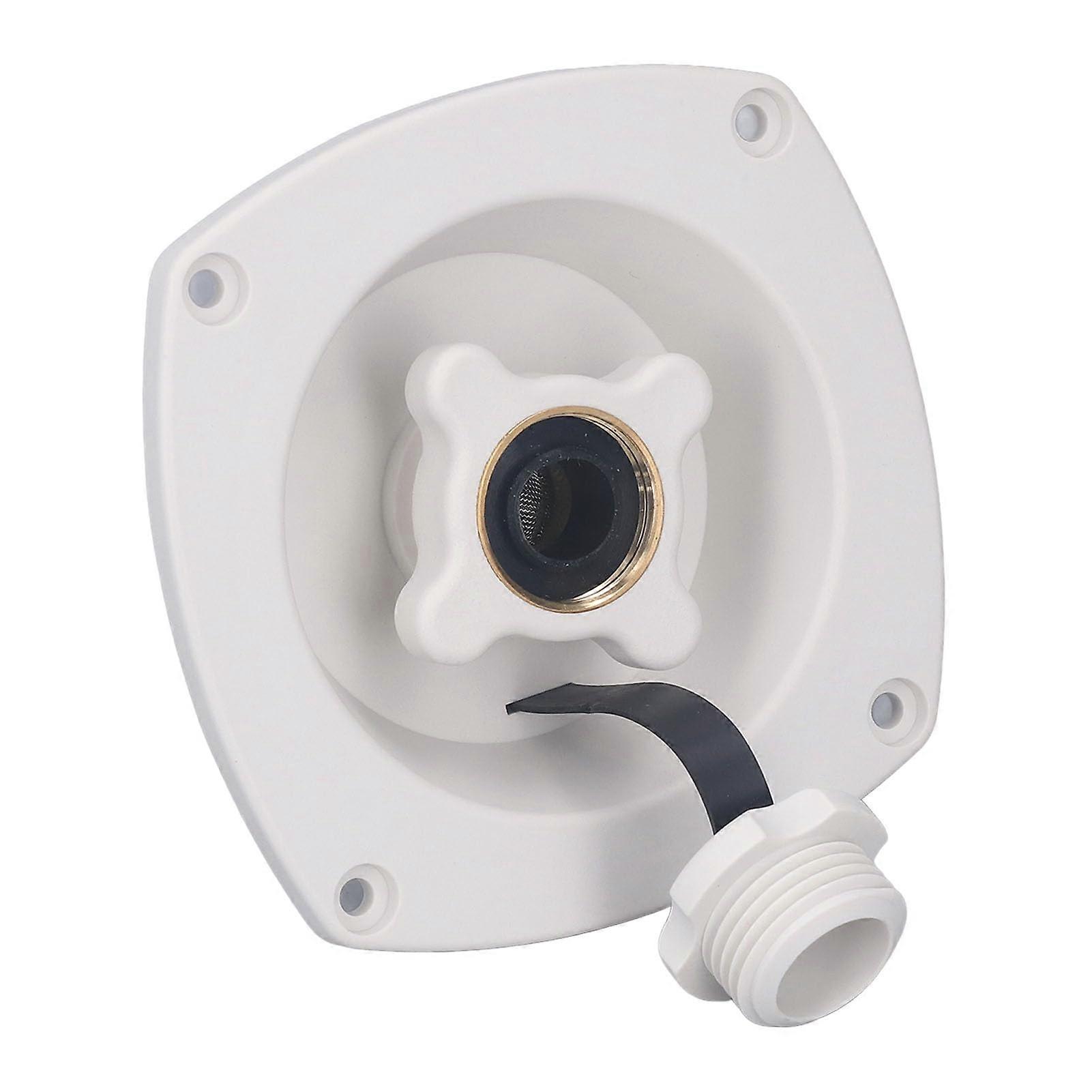 RV City Water Inlet – White Wall Mount Water Fill Inlet with Pressure Regulation for Trailers, Boats, and RVs