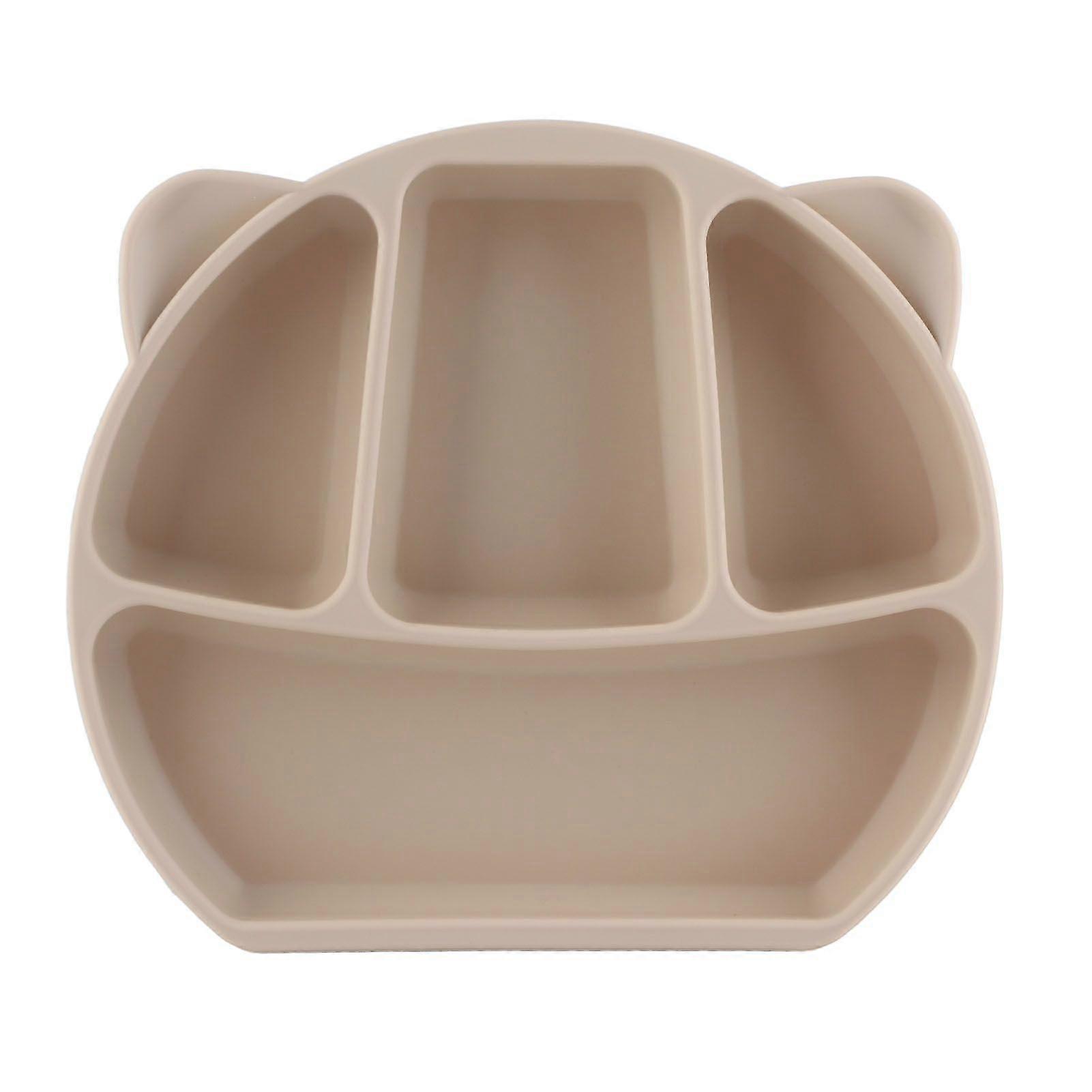 Silicone Suction Plate Divided Panda Shape Dish for Toddler Feeding