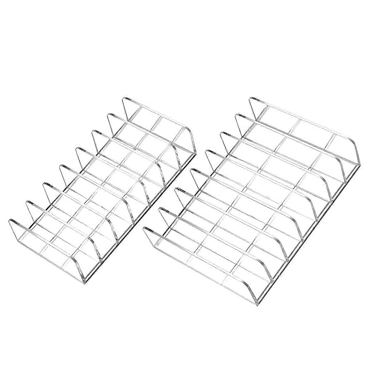 2 Pack Acrylic Makeup Eyeshadow Palette Organizer,7-Slot Display Case, Cosmetic Display Storage Hold