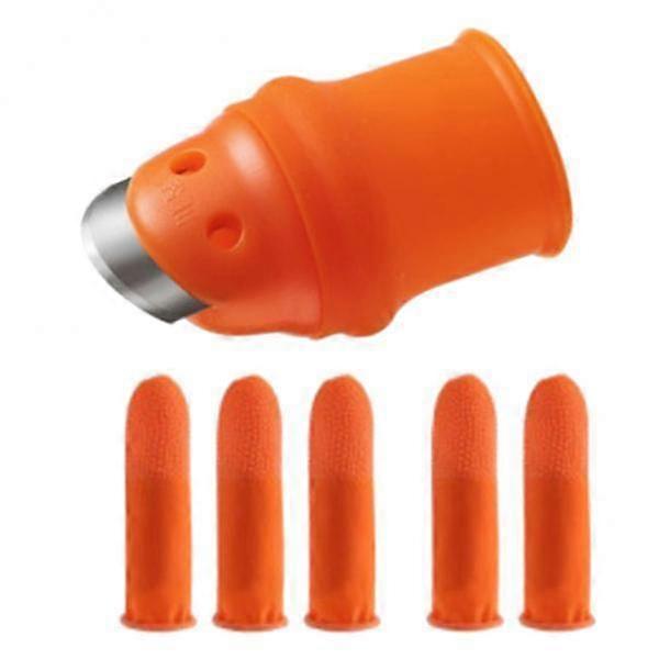 2xGarden Silicone Thumb Knife Separator Finger Knife Picker Hole Type_Large