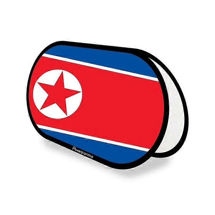 Flag - Multicolored - North Korea - 70 x 120 cm - Polyester - Foldable retractable