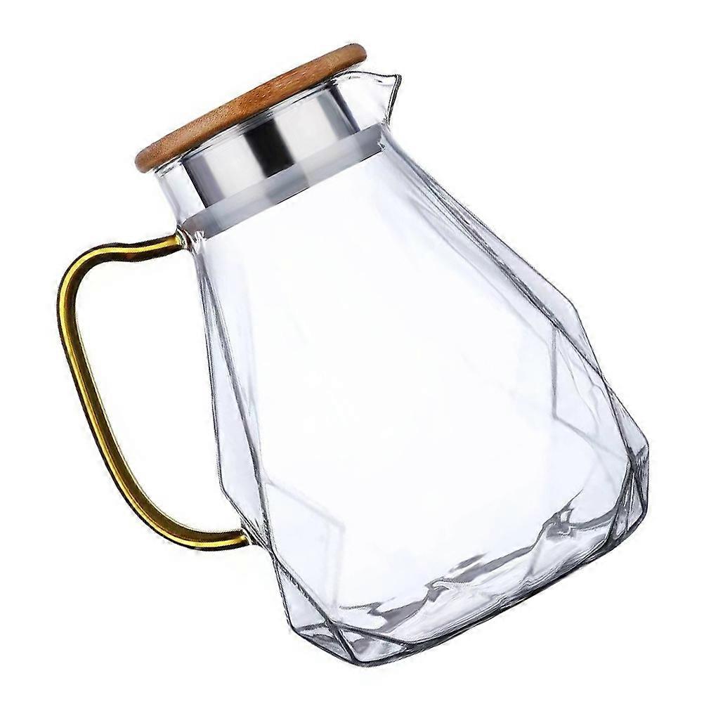 Transparent Glass Pitcher with Handle for Storing Juice Water Iced Tea 1 Pc Synthetic Material