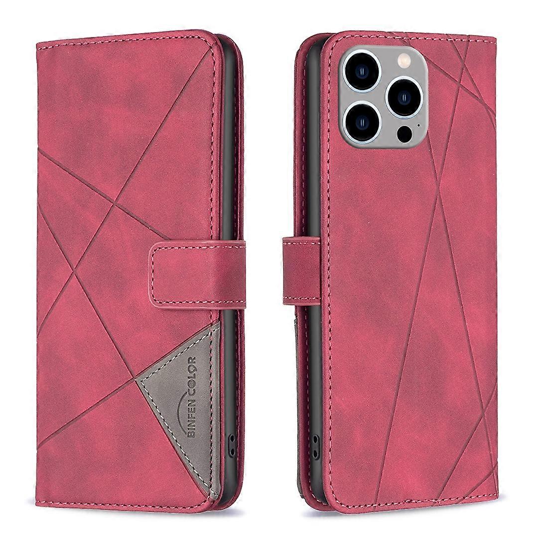 Magnetic Buckle Rhombus Texture Leather Phone Case