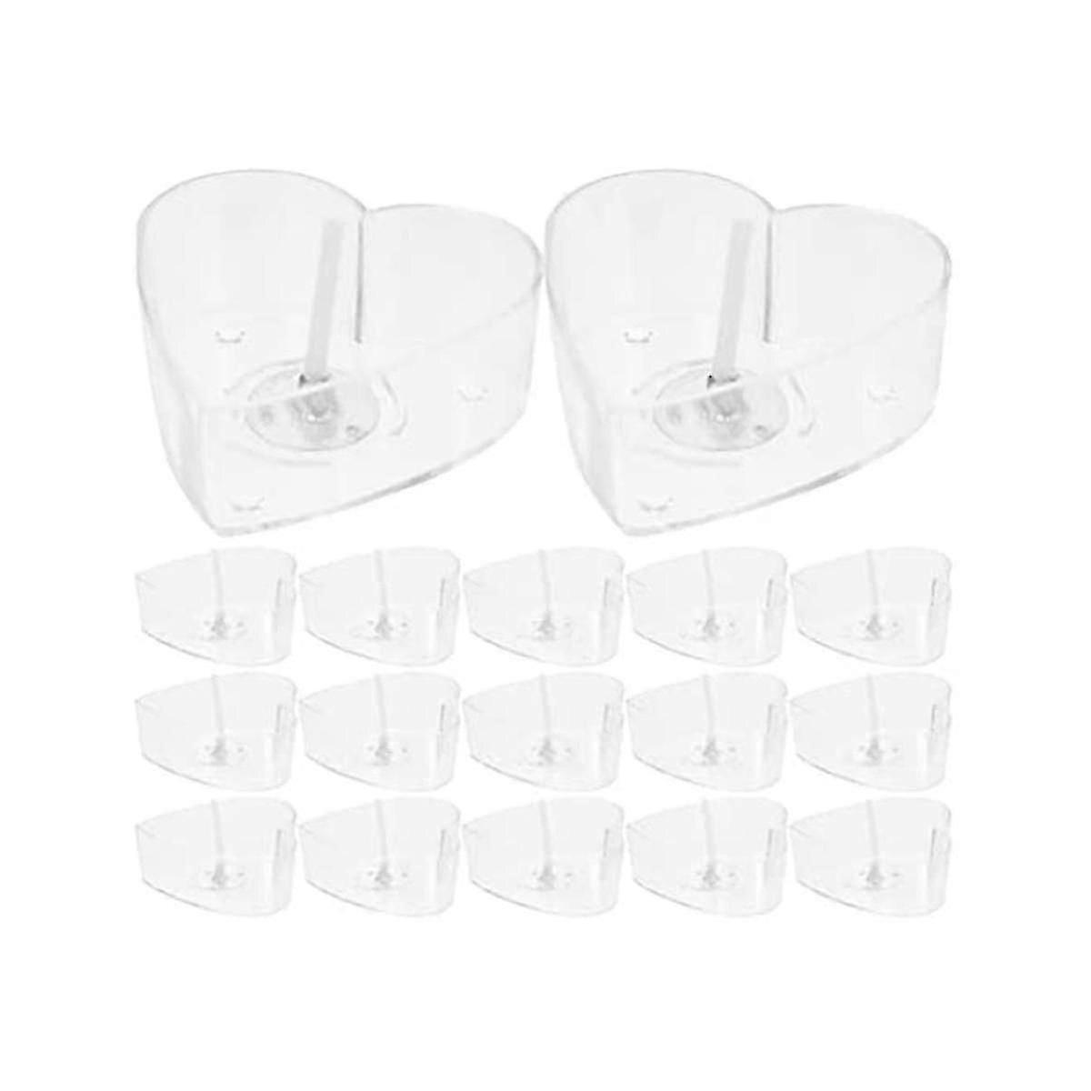 30pcs Shaped Tea Cups With Wicks Clear Wax Tins Jars For