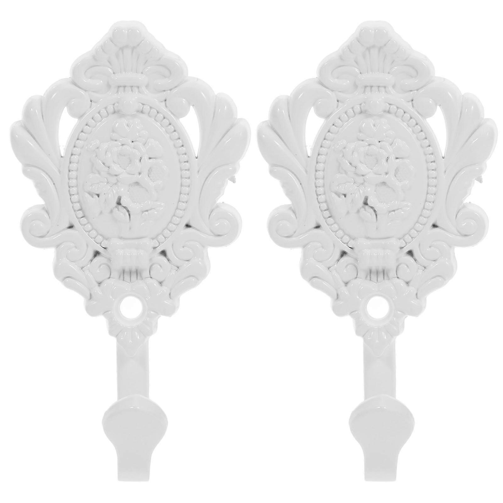 2pcs Elegant Zinc Alloy Curtain Tiebacks Rose Flower Wall Holdbacks Multi Functional Holders for Drapes Towels Handbags Classic European Design