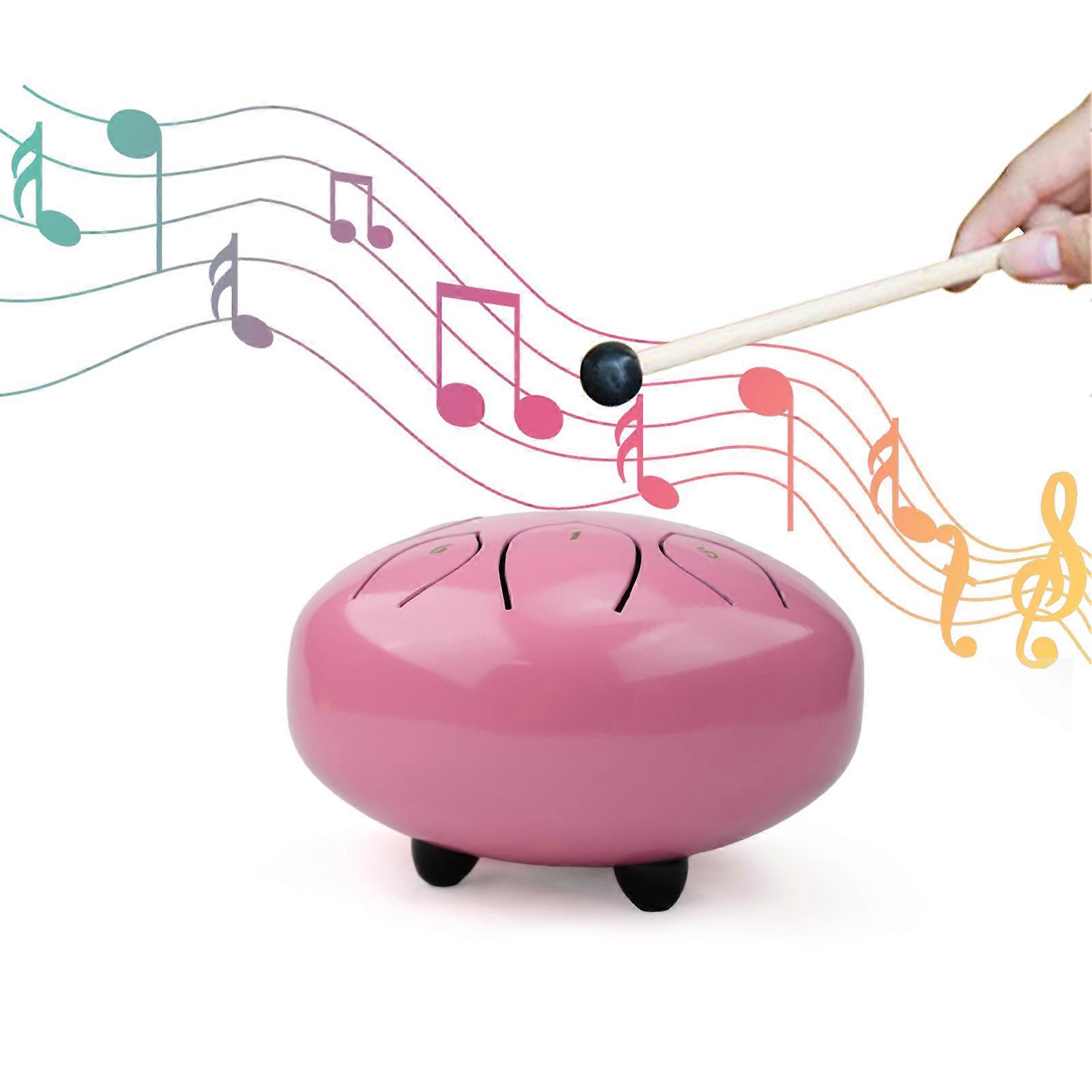 Tambor de Língua de Aço de 6 Polegadas 8 Notas Percussão Portátil Rosa Azul