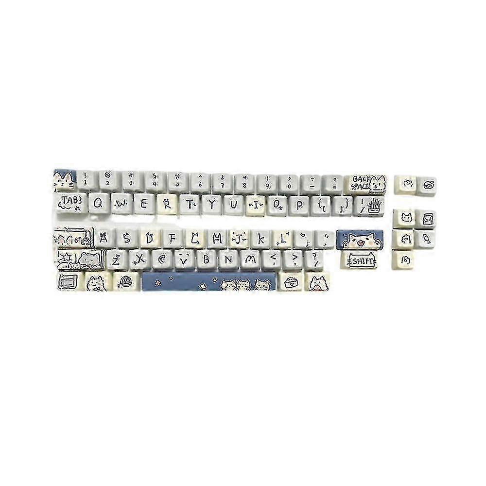 66pcs Height 5 Sides Heated PBT Keyboard Kit for Mechanical Keyboard DIY Projects, Compatible with Various Brands
