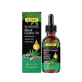 Zwarte Castor Olie voor Haar, Castor Olie voor Haargroei & Huidverzorging, 100% Pure Biologische Castor Essentiële Olie voor Wenkbrauwen en Wimpers, Castor Olie Koud 