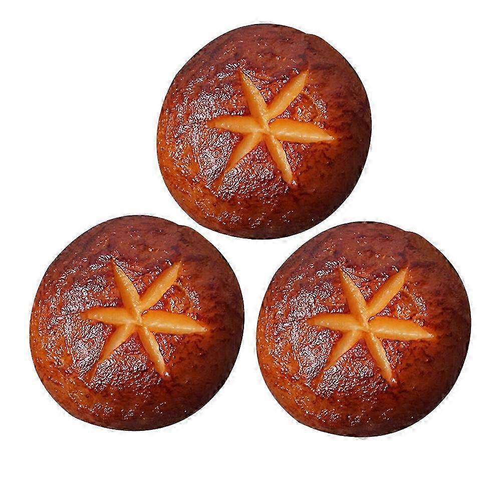 3Pcs Artificial Shiitake Mushroom Props Simulation Vegetable Models for Decorative Use and Craft Projects
