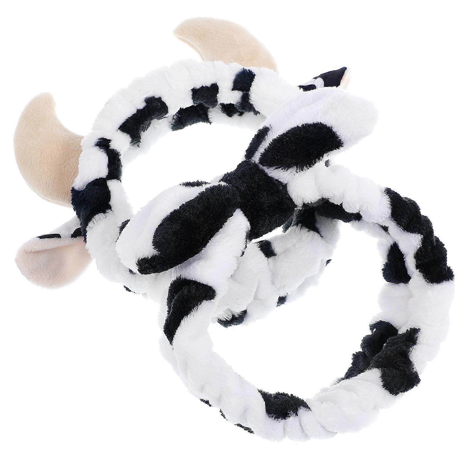 a refined and professional product description based on your input:
**2pcs Cow Pattern Headband Cute Spa & Shower Hair Accessory for Women**
Add