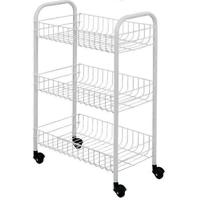 Metaltex Kitchen trolley with 3 baskets Siena White