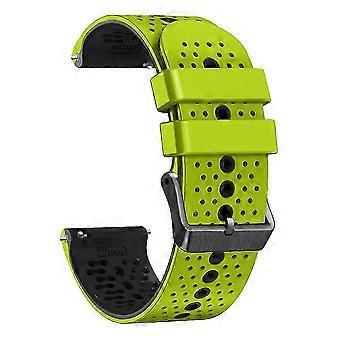 Zweifarbiges Silikonarmband für Honor Watch GS 3 - Lime Black