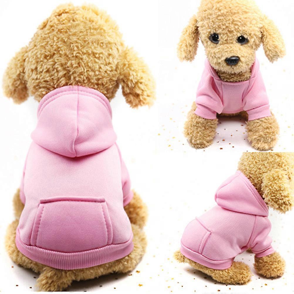 Warm Dog Clothes Pet Jacket Pink Outfit for Sleeping Time and Autumn Winter Season 1Pack