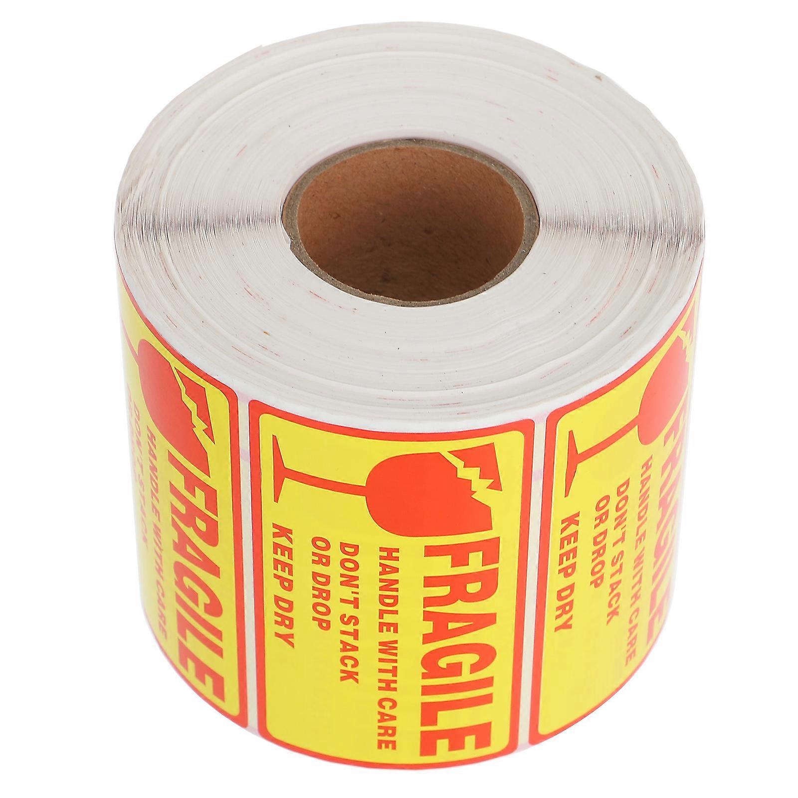 Fragile Package Warning Sticker Coated Paper Businesses 9x5x0.1cm 1000 Pieces
