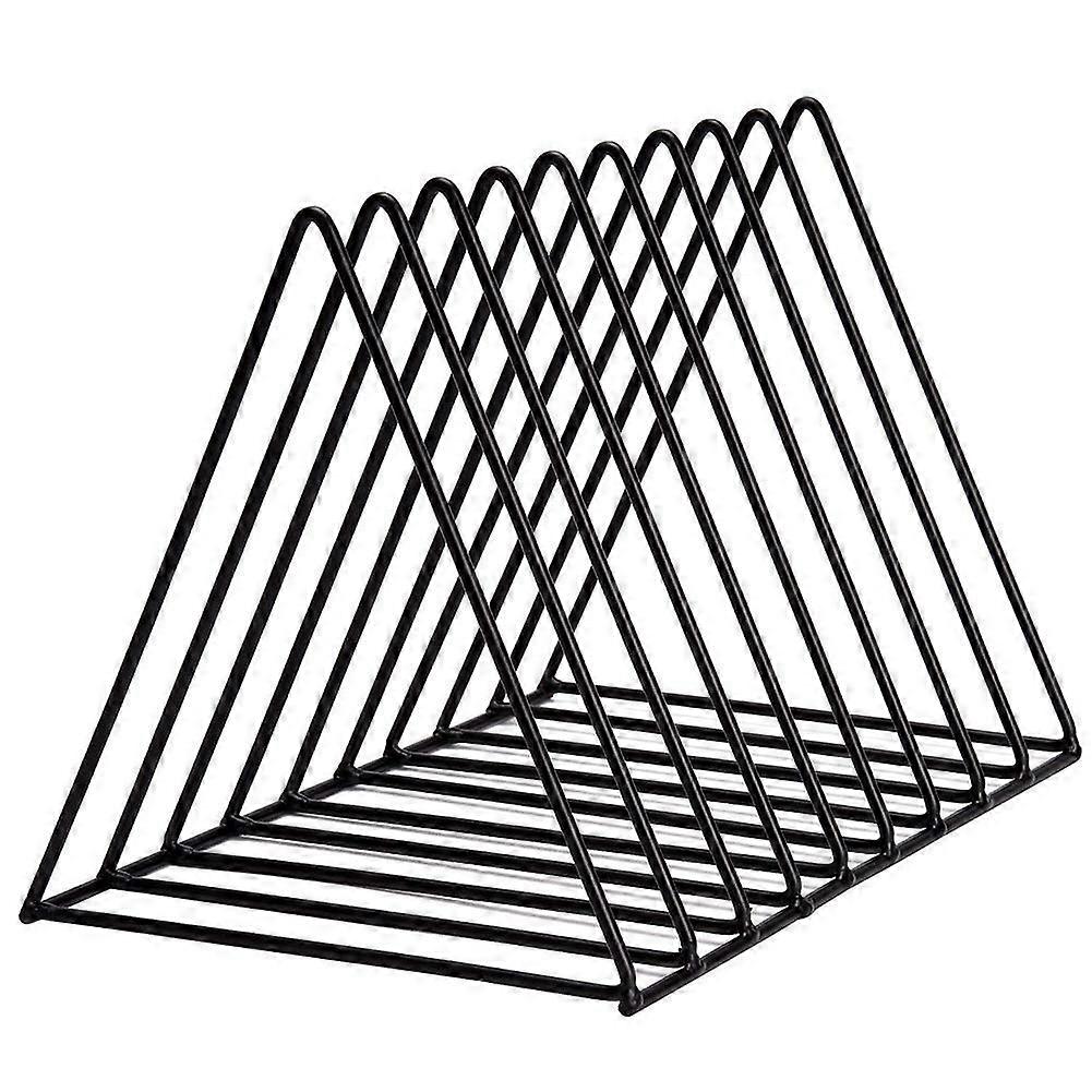 Magazine Rack Triangle Iron Storage Desk Bookcase Metal Bookshelf Gold Black