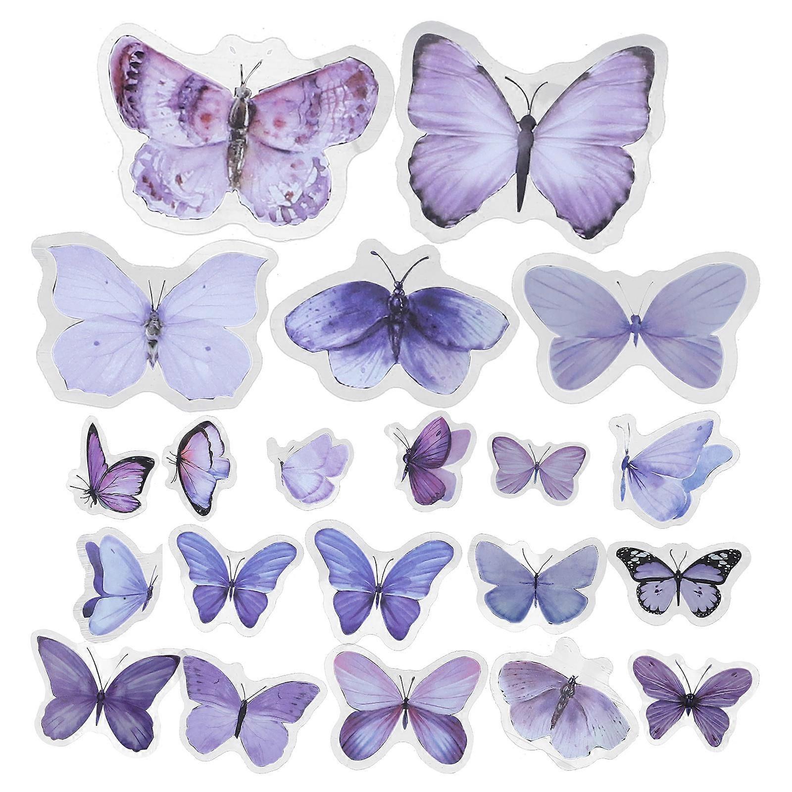 Transparent Butterfly Stickers 80pcs Self Adhesive Aesthetic Decals for Scrapbooking, DIY Crafting, Planner Journals, Vintage Style Decorative