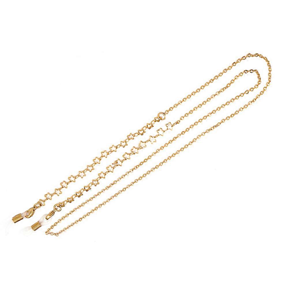 Eyeglass Cord Eyeglass Chain Prevent Falling Traveling Metal Fashionable 79x0.5x0.3cm Hollow Star 1Pcs