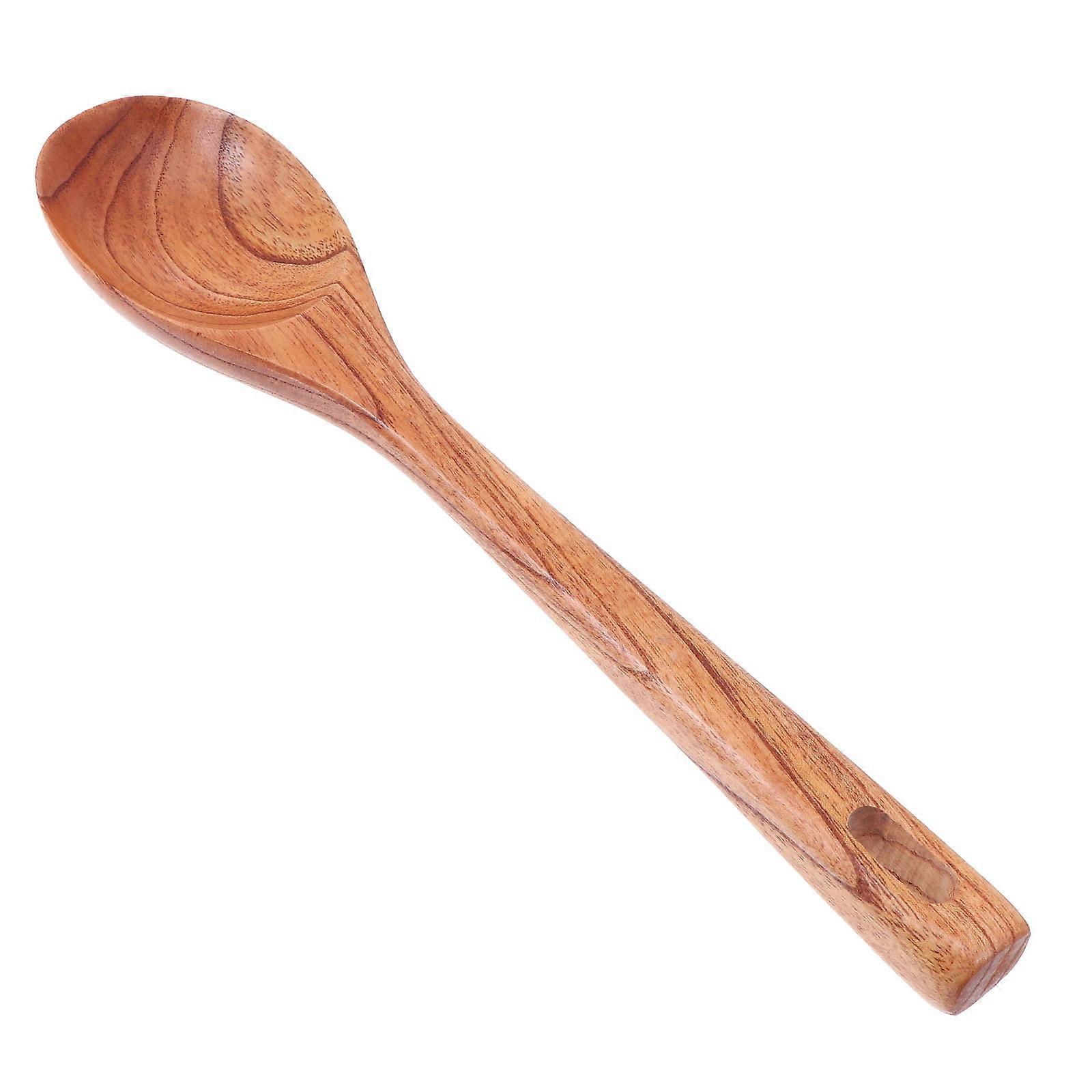 Yellow Plastic Kitchen Spoon for Home with Hanging Hole and High Temperature Resistance 1pc