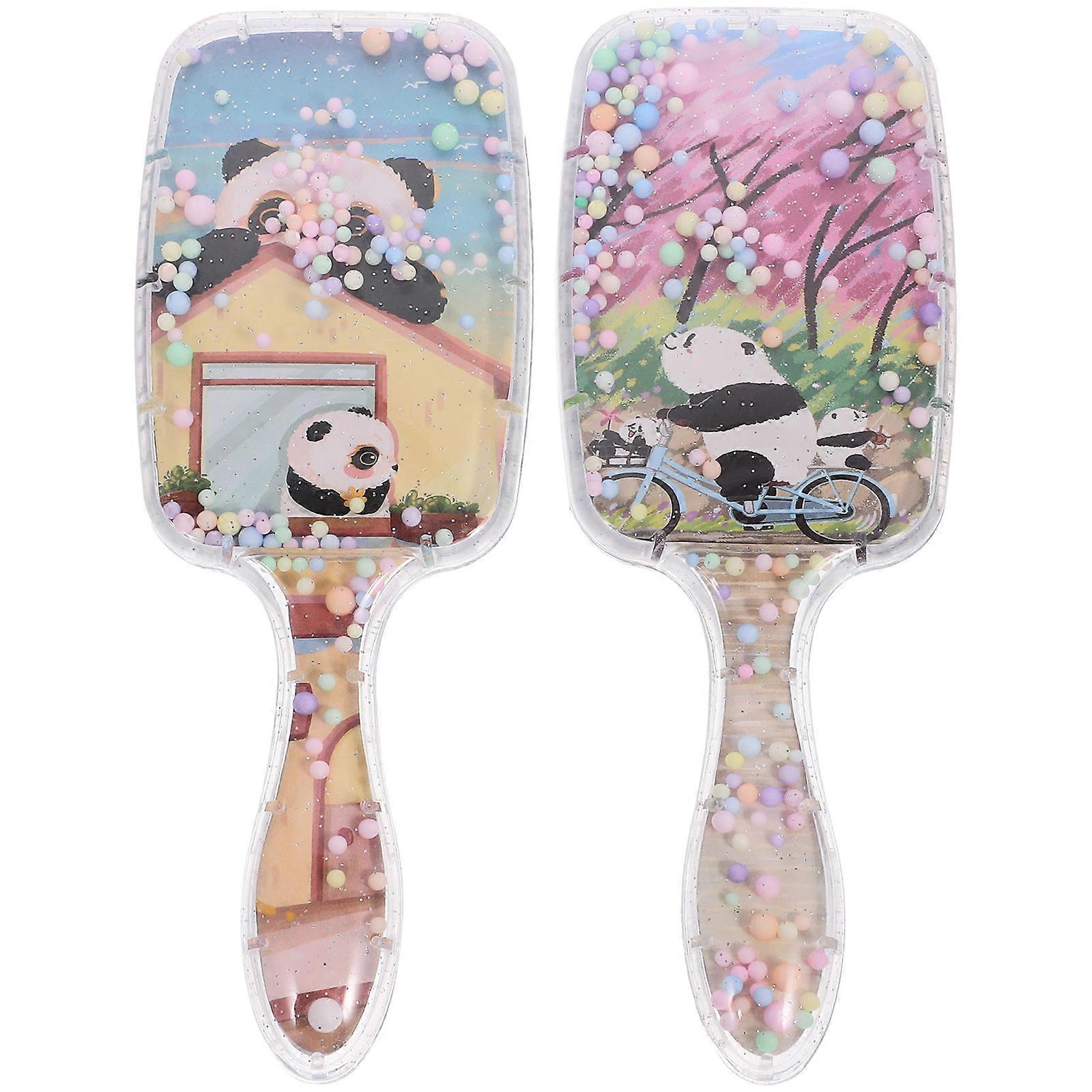 Small Wet Hair Brush For Thick Hair Daily Use Round Cushion Anti-Static 2Pcs