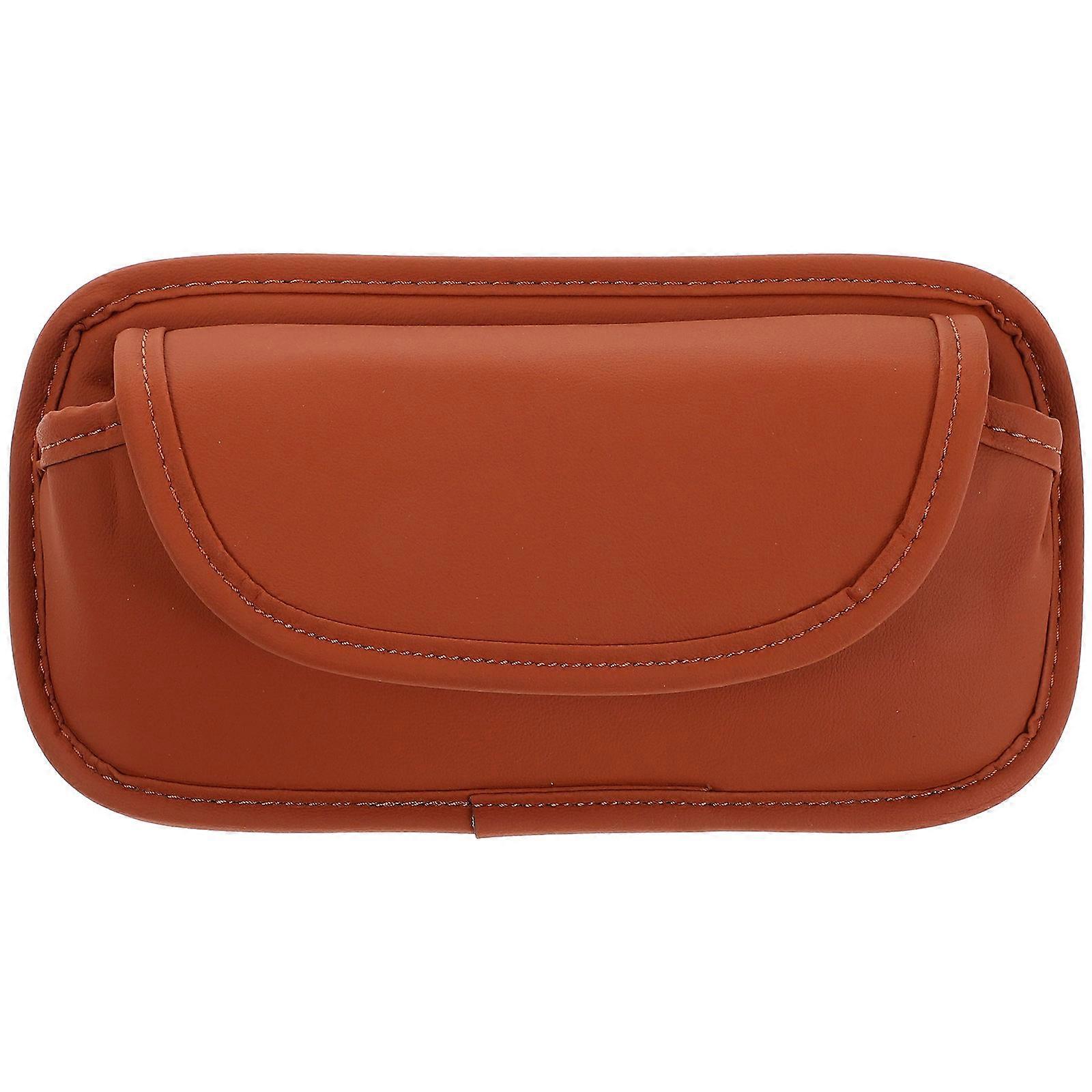 PU Sunglasses Holder for Car Visor, Portable Eyeglass Case with Soft Lining, Scratch Protection, Easy Install, Compact Visor Clip Organizer for Men