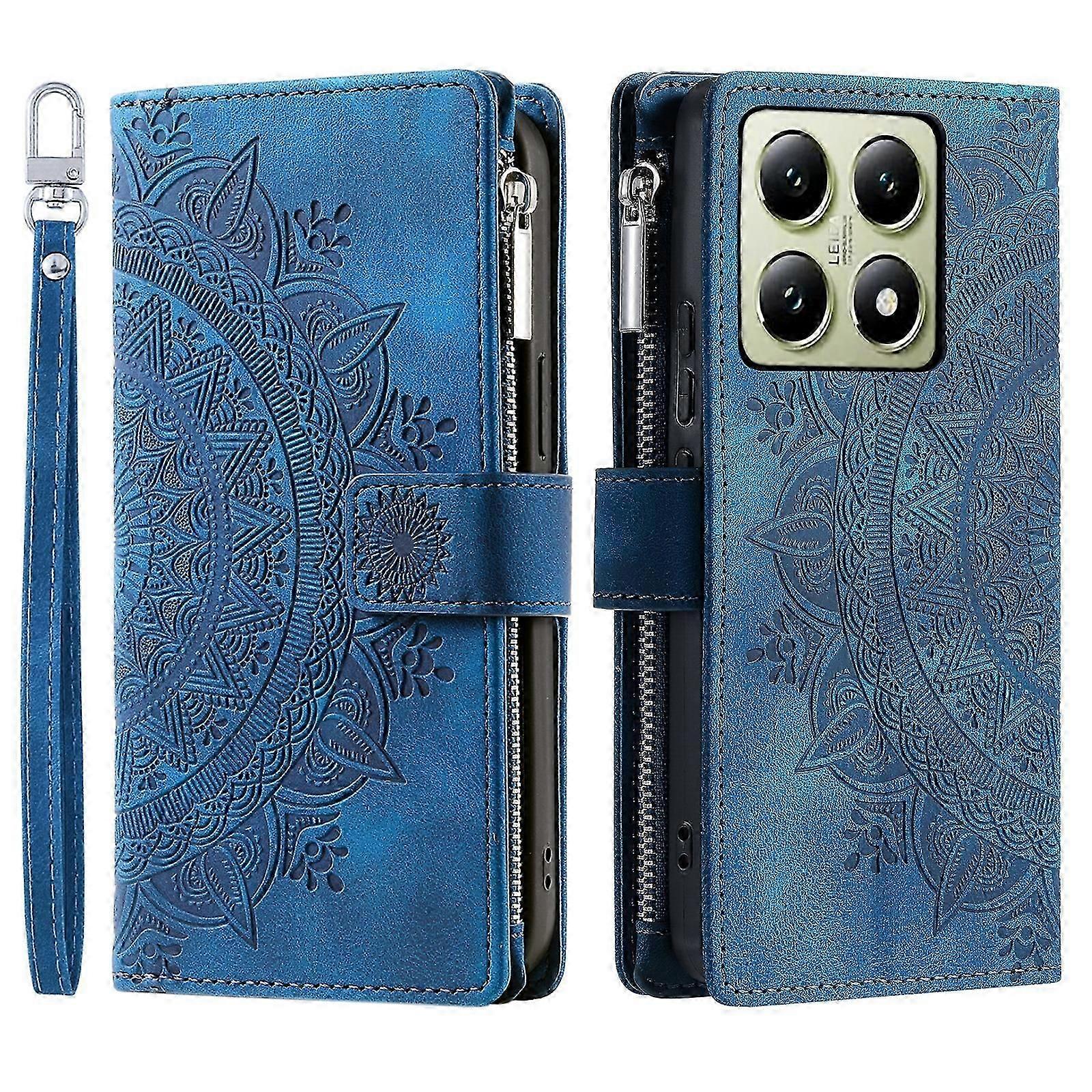 Multi-Card Totem Zipper Leather Phone Case