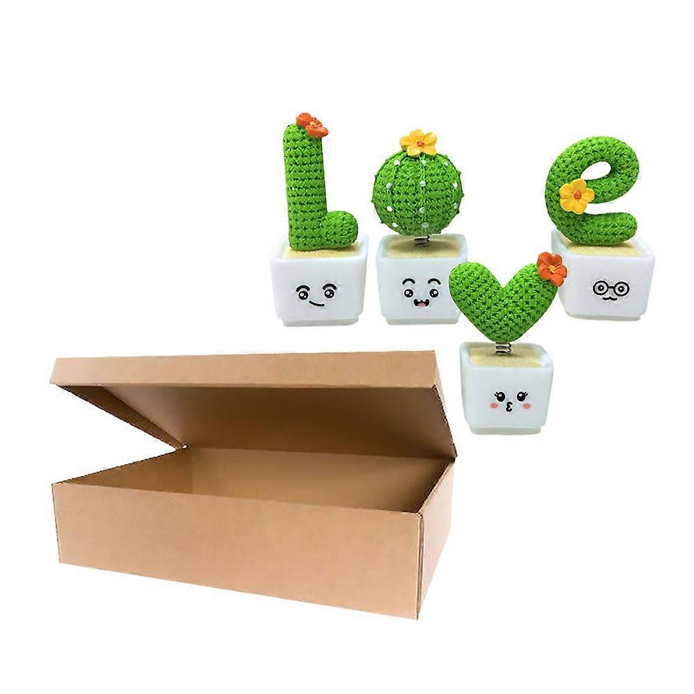 Cactus Decor For Home Creative Simulation Cactus Shaped Adornments 4Pcs Green