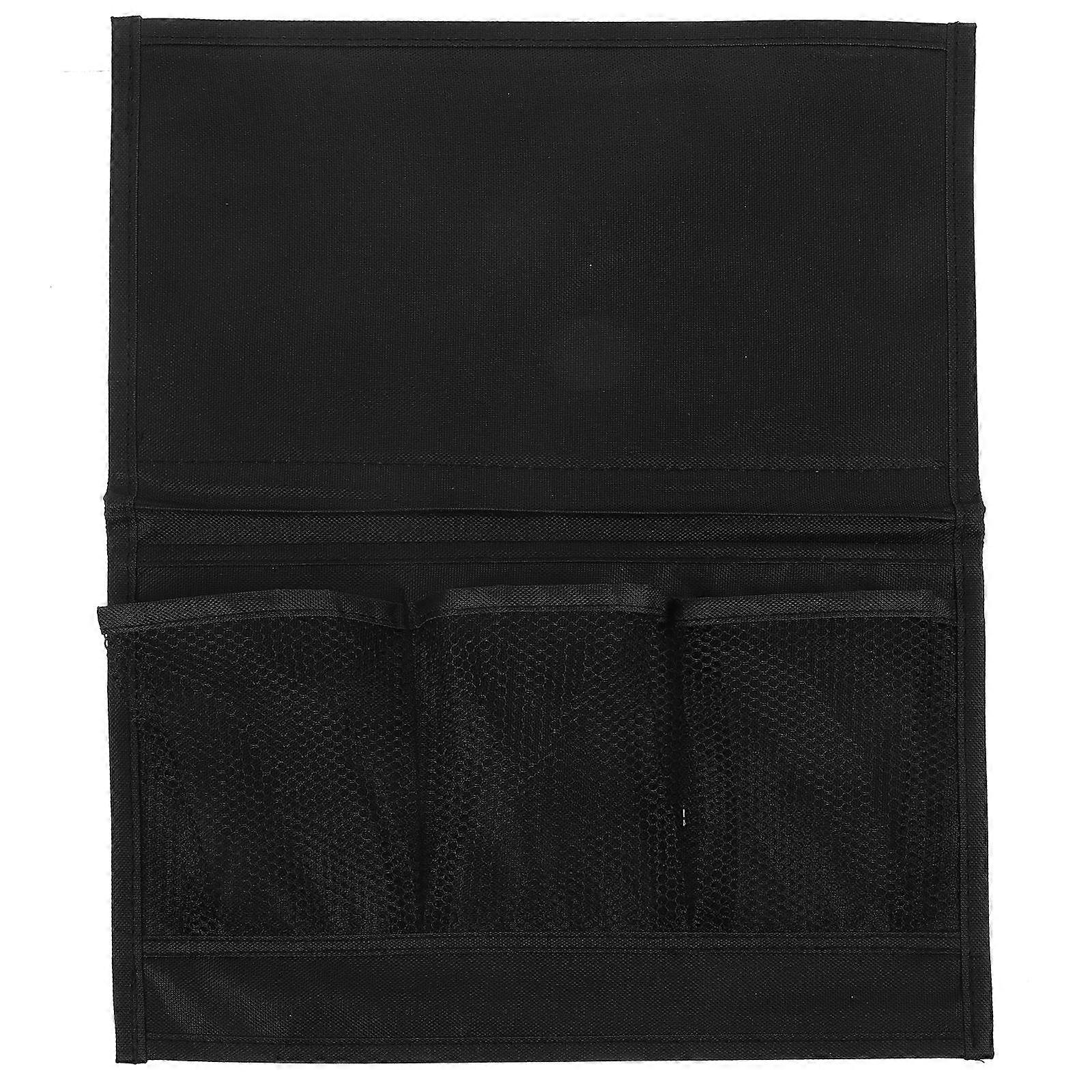 Sofa Hanging Bag Armrest Side Bag Black 44.00X33.00X0.30CM Synthetic Material Space-Saving 1Pc