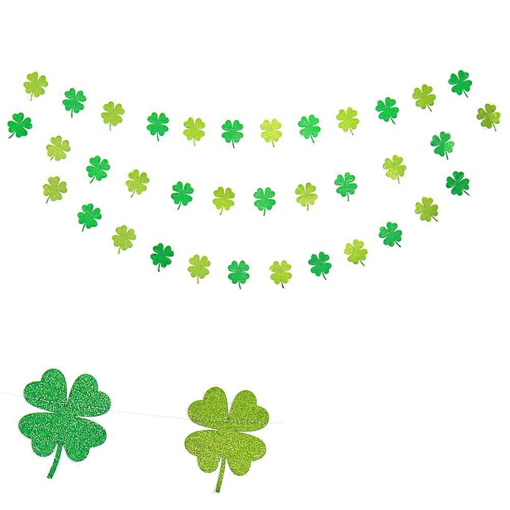 Festive Pennants Clover Garland Flag Assorted Color 8 x 6.5 cm Photo Backdrop Patrick's Set