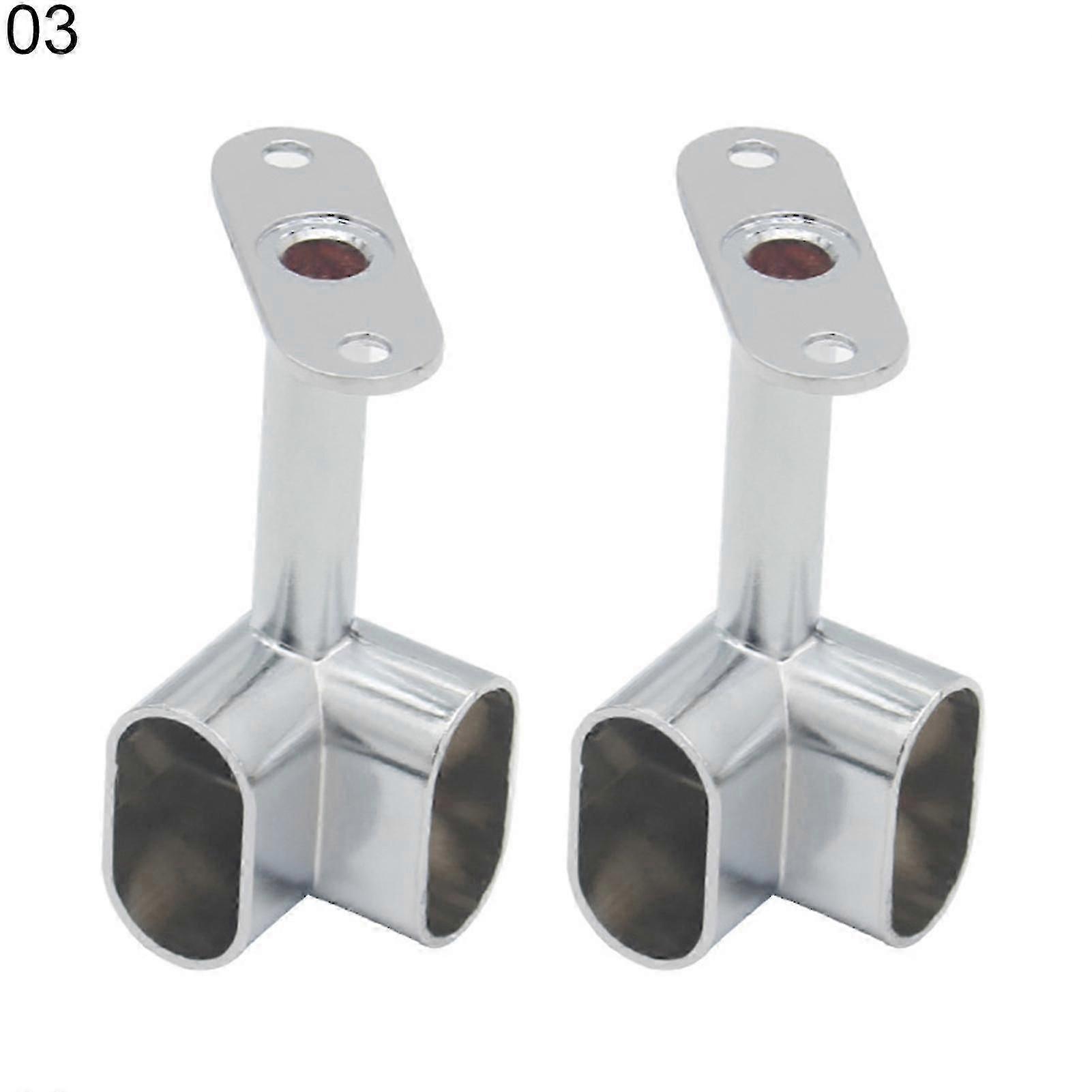 2pcs Alloy Ceiling Mounted Bracket Corner Wardrobe Rod Clothes Rail Lever Holder