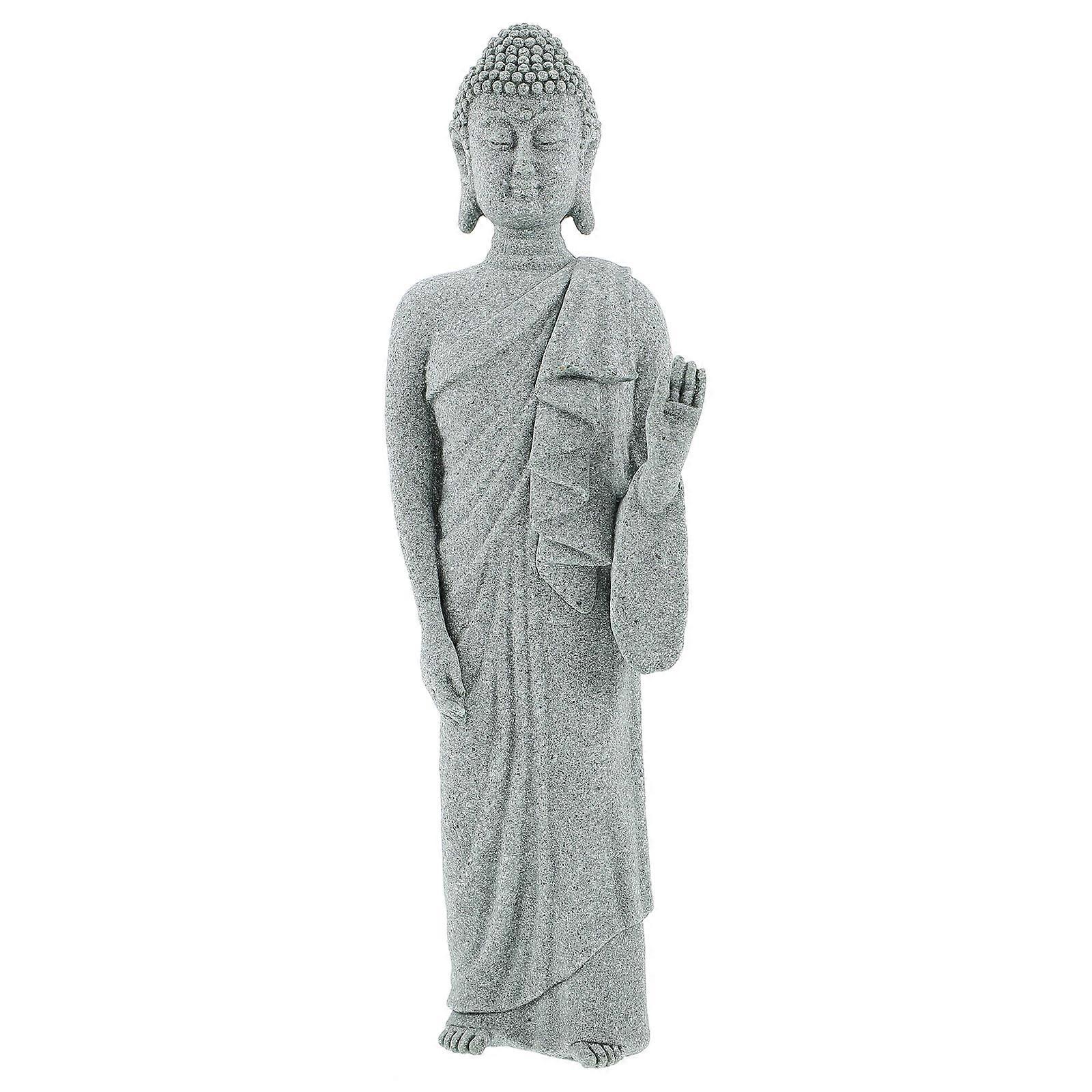 Sandstone Buddha Statue Meditation Figurine Zen Decor for Home Office Desktop Compact Delicate Craft with Smooth Surface Easy Cleaning