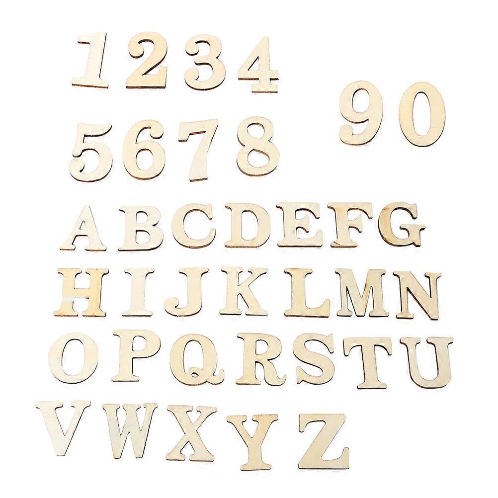Festival Decor Wall Decoration Wooden Self-Adhesive Letters and Numbers Khaki 144Pcs