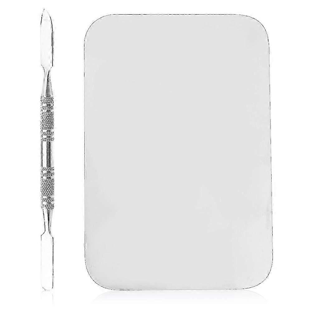 ملعقة صغيرة من الفولاذ المقاوم للصدأ مستحضرات التجميل ماكياج لوحة - أداة لوحة خلط كريم الأساس المهنية YGWL