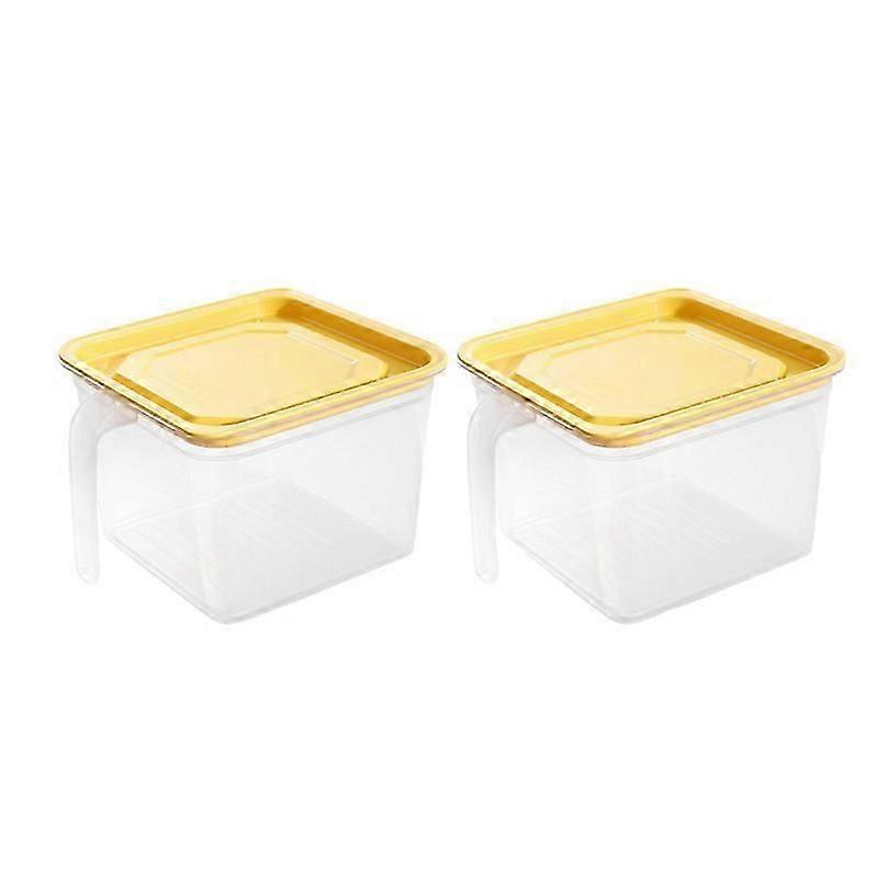 Storage Bins with Wood Handle, Set of 2,White Matte Plastic Organizer Bucket Container for Pantry S