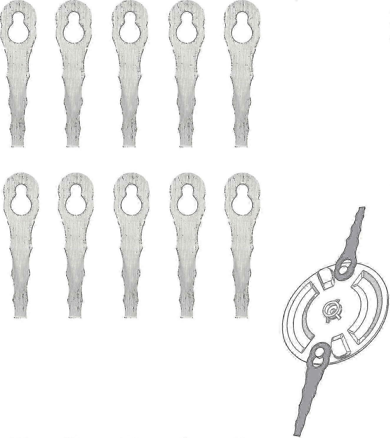 10 stk erstatning gress trimmer blader, gress trimmer blader metall wolfram stål tilbehøror(serrated)
