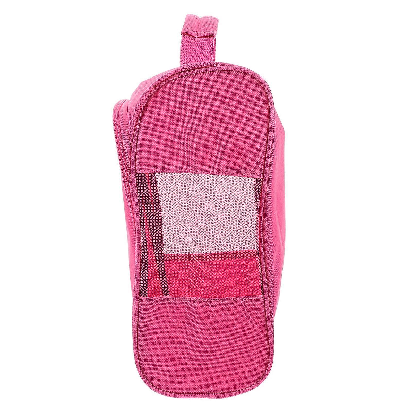 Gym Shoe Bag Travel Shoes Bag Breathable Storage Protection Rectangular Rosy 31.00X22.00X15.00CM Durable Zipper 1Set