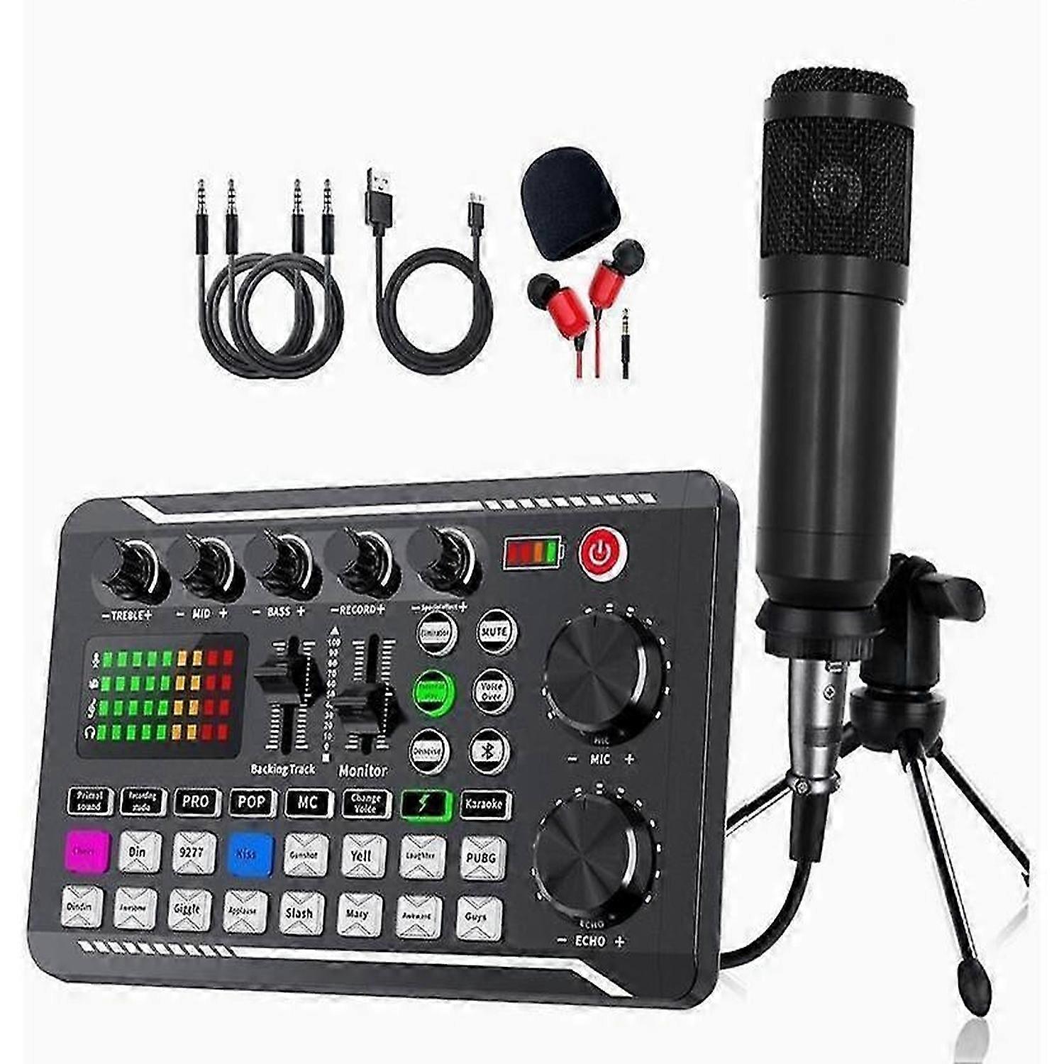 Live-äänikortti, jossa Dj-mikseritehosteet ja äänenvaihtaja, F998 Live Audio Mixer