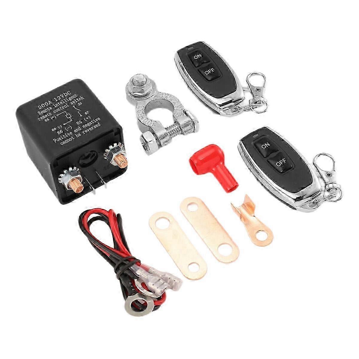 Remote Battery Disconnect Switch, Wireless Remote Control Battery Disconnect Switch, 12V 200A Dual R Edition 0718