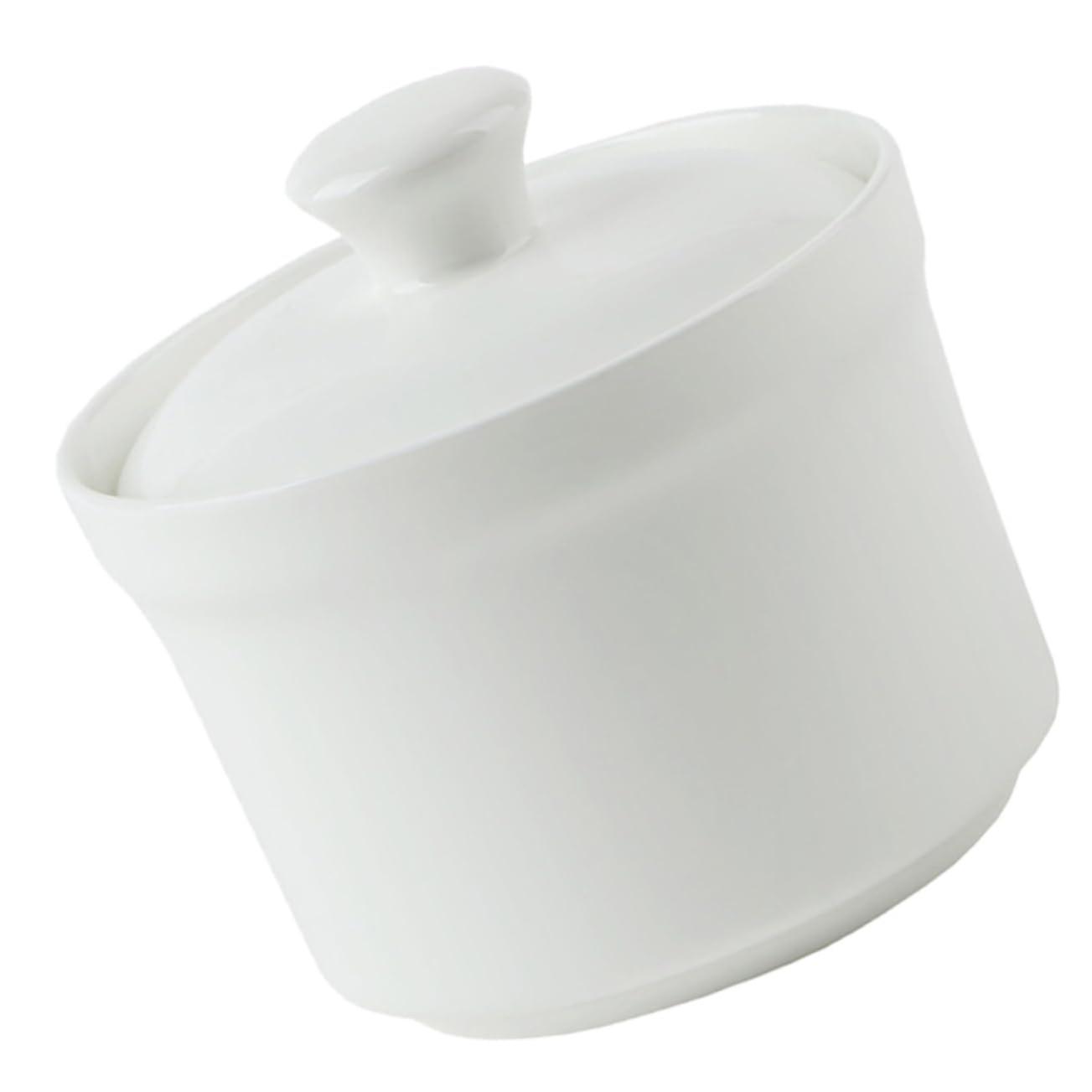 Ceramic Steam Pot Small Stew Pot Soup Cup with Lid 5 Inch Stew Bowl 580 ml for Bird Nest Soup Dessert 12.8X12.8X11CM