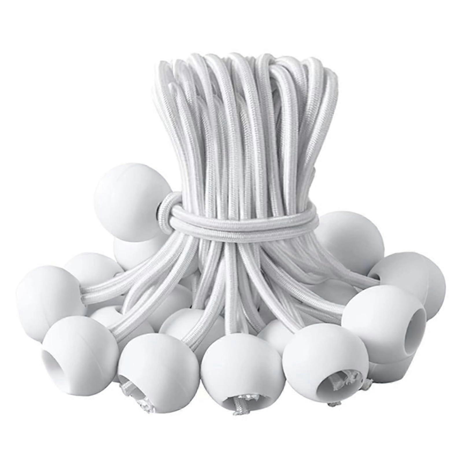 Tarpaulin Cords with Balls, Tie Down Straps, White 15 cm