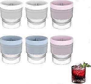 6Pcs Ice Ball Mould, Silicone Ice Ball Makers, Round Ice Cube Moulds for Whisky, Cocktails, and Soft Drinks, Large Sphere Ice Cube Mould for Home and