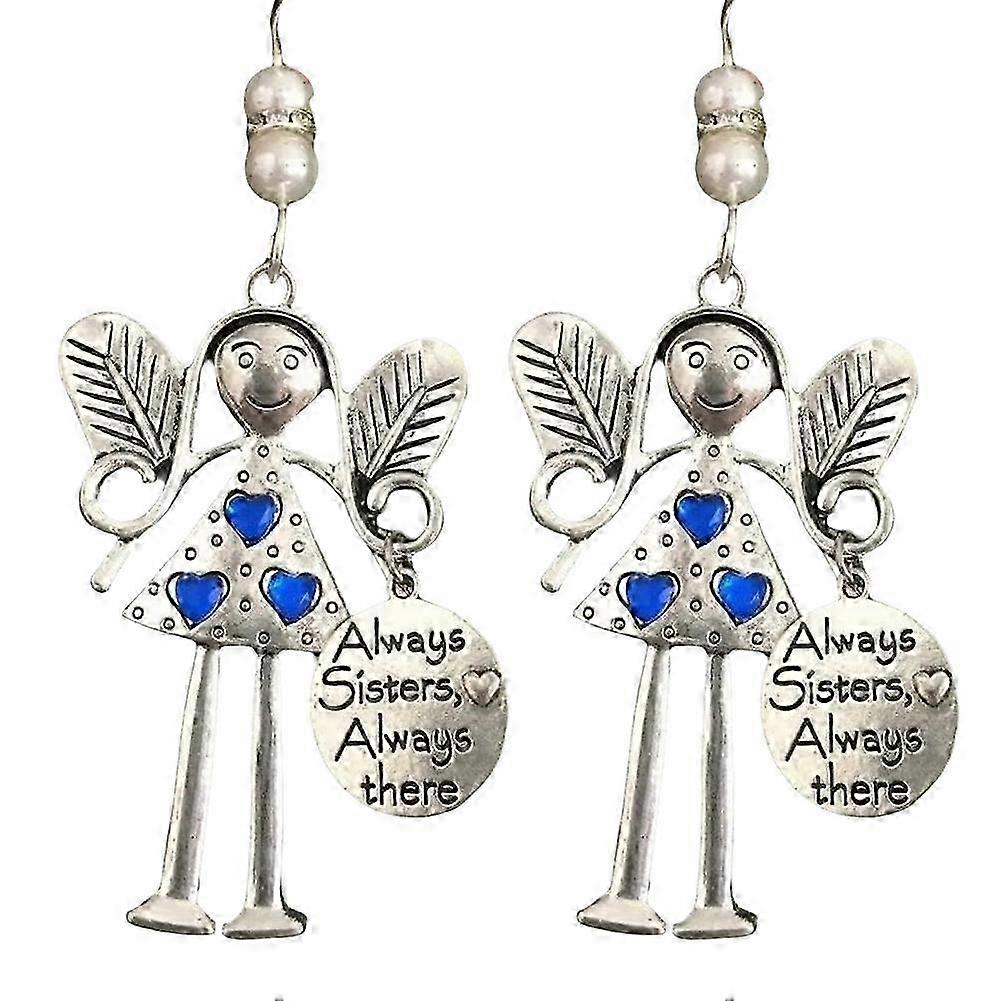 Små ängel hängande prydnader för jul vänskapsgåva, mörkblå juldekoration för vänner